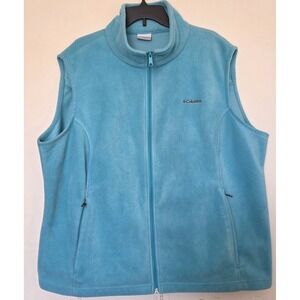 Columbia Teal Fleece Vest Womens SIZE 3x  Full-Zip ~EUC ~